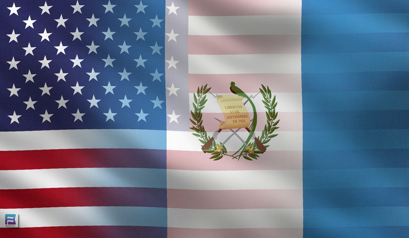 Bandera de guatemala y estados unidos