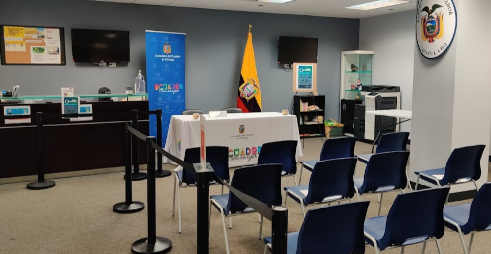 Imagen del consulado de Ecuador en Chicago